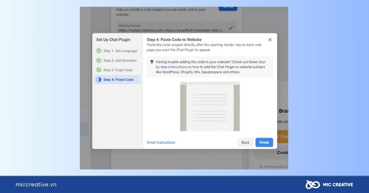 Hoàn tất Cài đặt Plugin Messenger