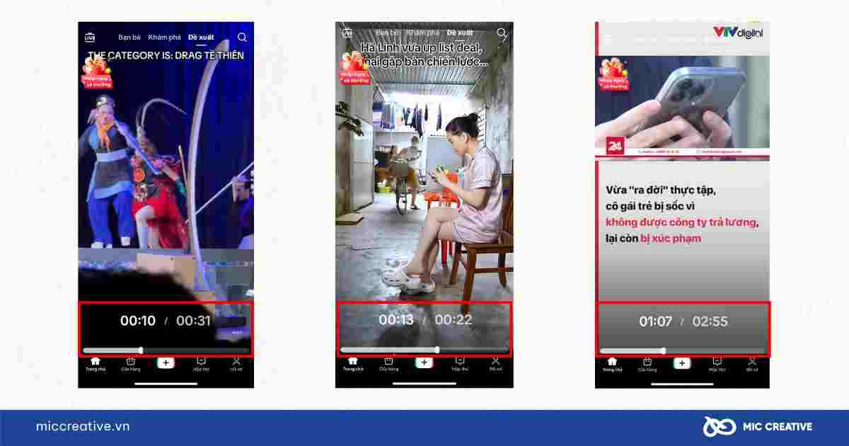 Không để thời lượng video quá ngắn