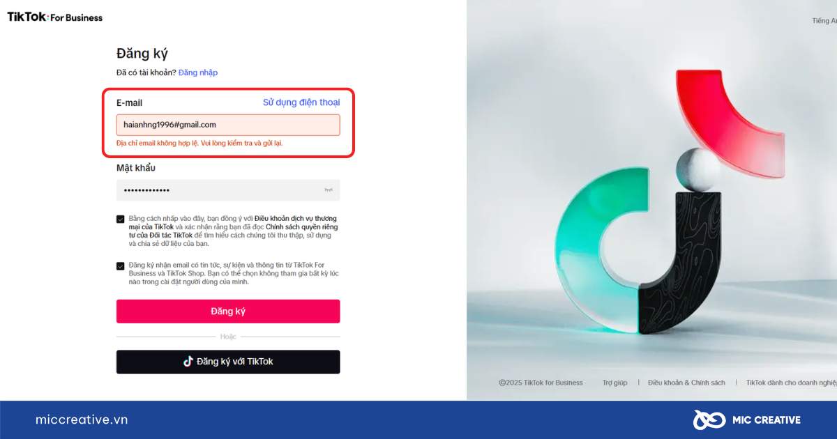 Lỗi email hoặc số điện thoại không khớp