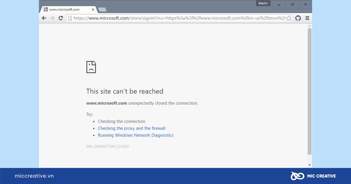 Lỗi không thể truy cập vào trang web