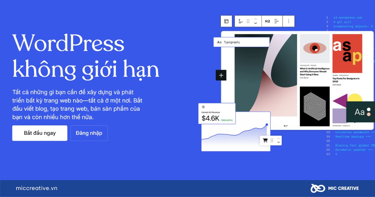 Nền tảng thiết kế website WordPress