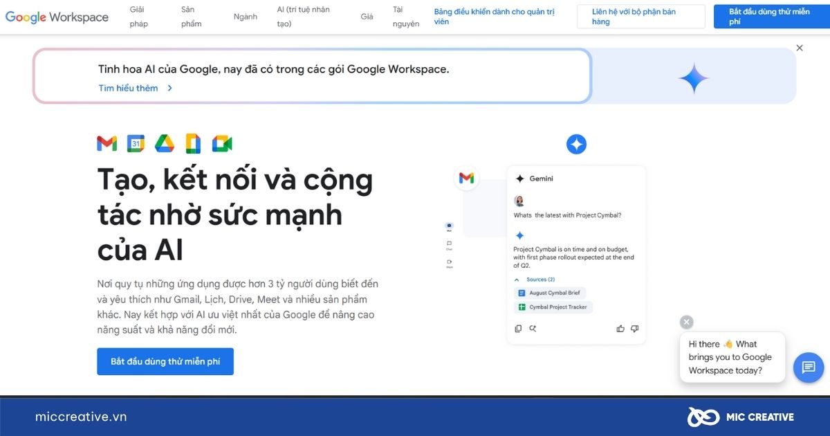 Nhấn vào bắt đầu dùng thử miễn phí