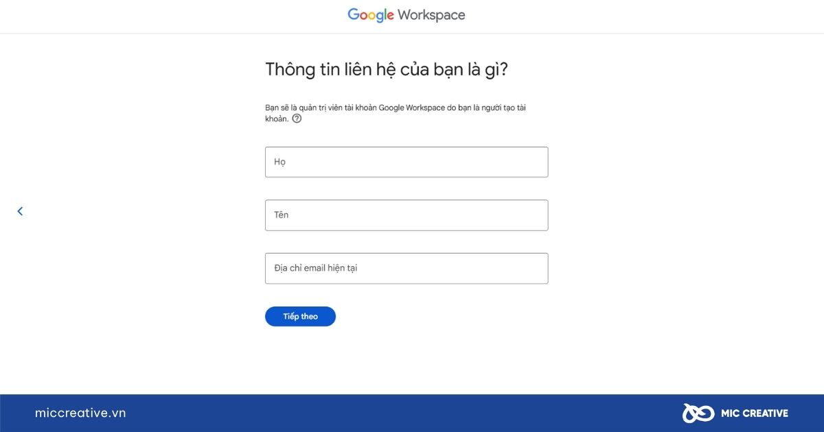 Nhập địa chỉ email hiện tại