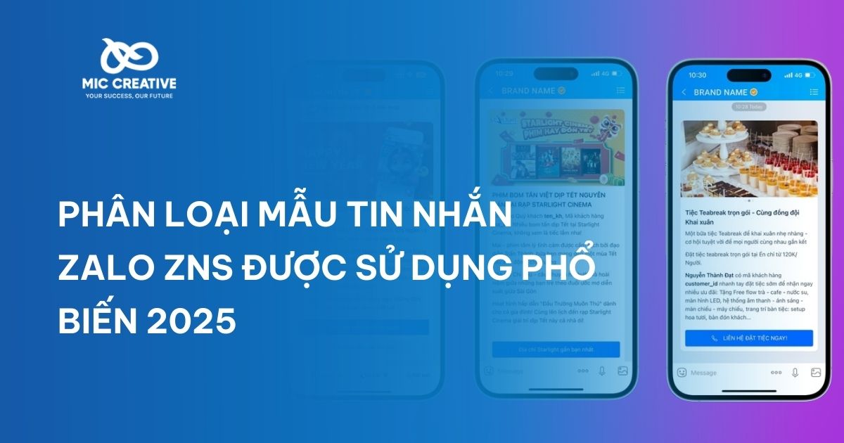 Phân loại mẫu tin nhắn Zalo ZNS được sử dụng phổ biến 2025