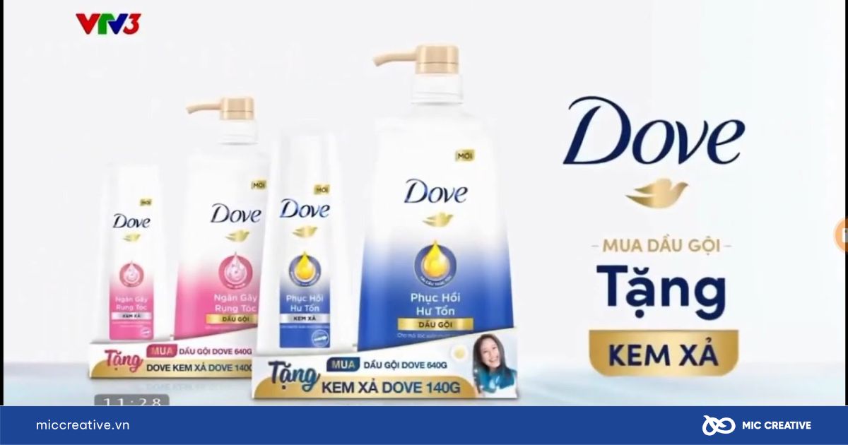 Quảng cáo sản phẩm Dove trên kênh VTV3