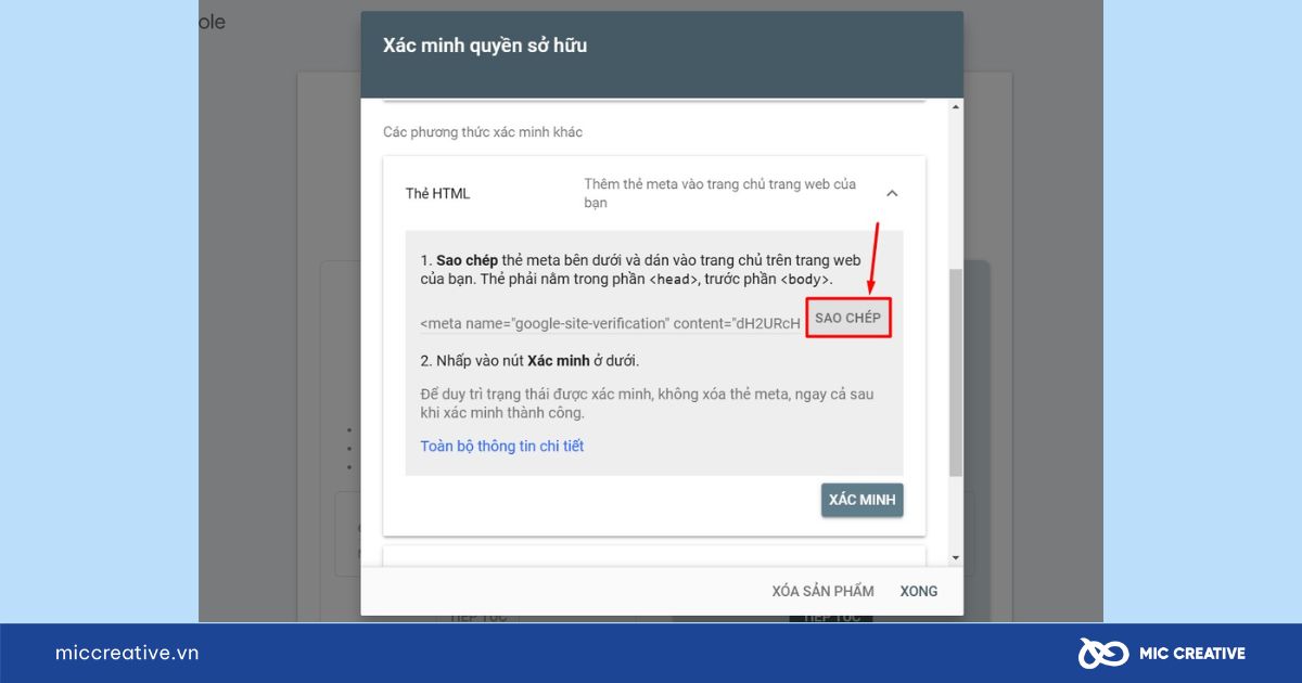 Sao chép đoạn mã HTML
