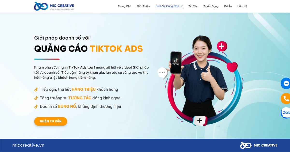 Tài khoản TikTok Agency từ MIC Creative
