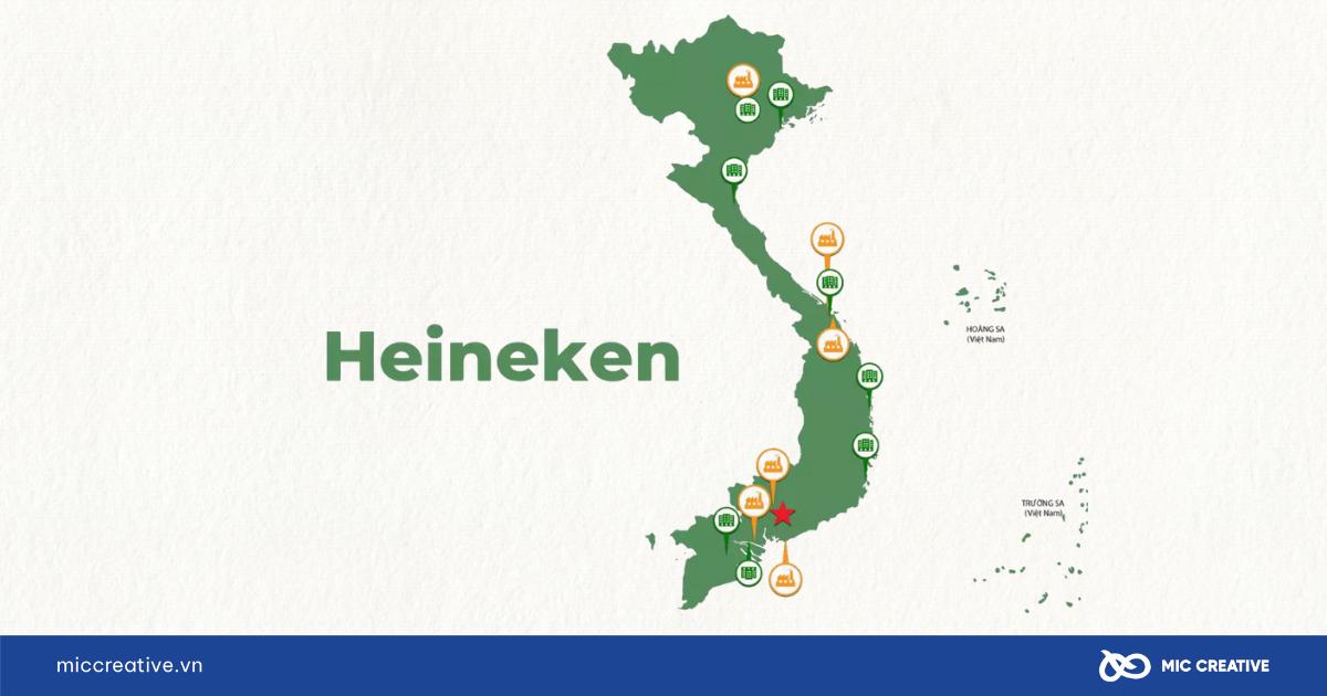 Sự hiện diện của bia Heineken phủ kín bản đồ Việt Nam