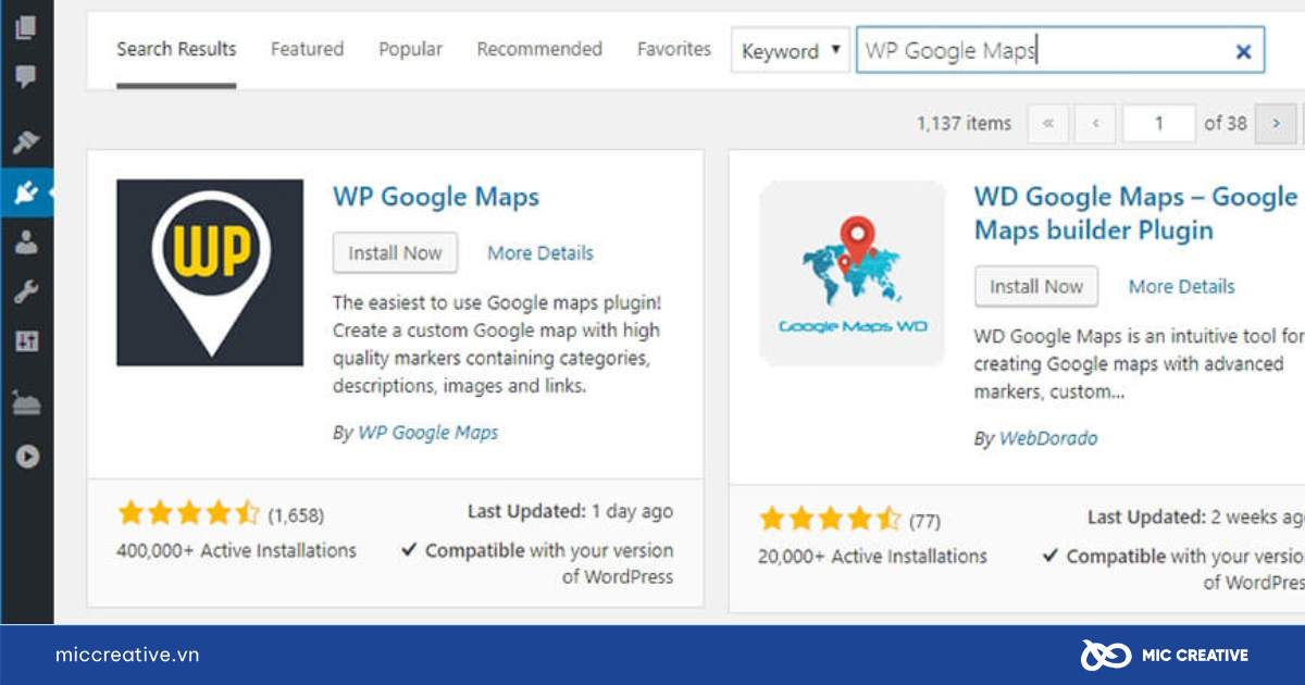 Tải và kích hoạt plugin WP Google Maps 