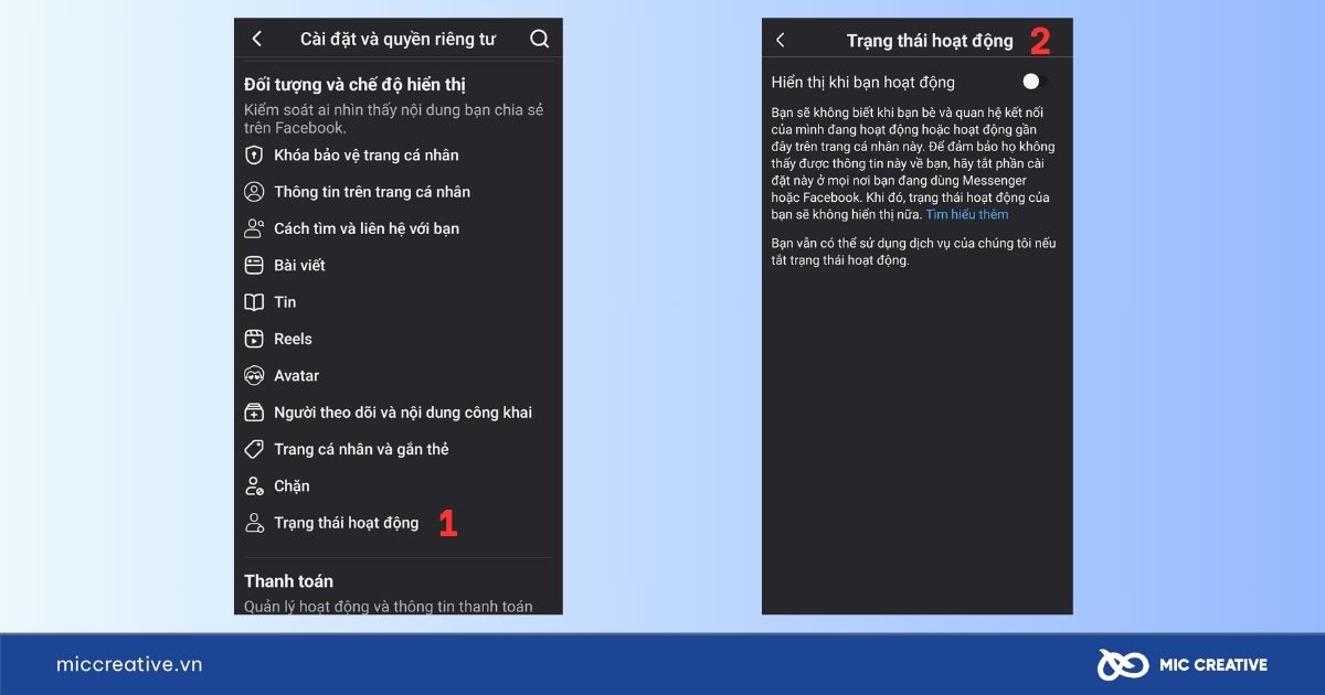 Tắt trạng thái hoạt động