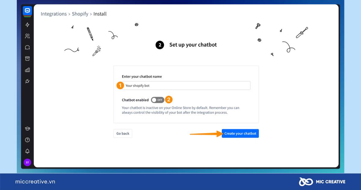 Thiết lập thông tin cấu hình chatbot 
