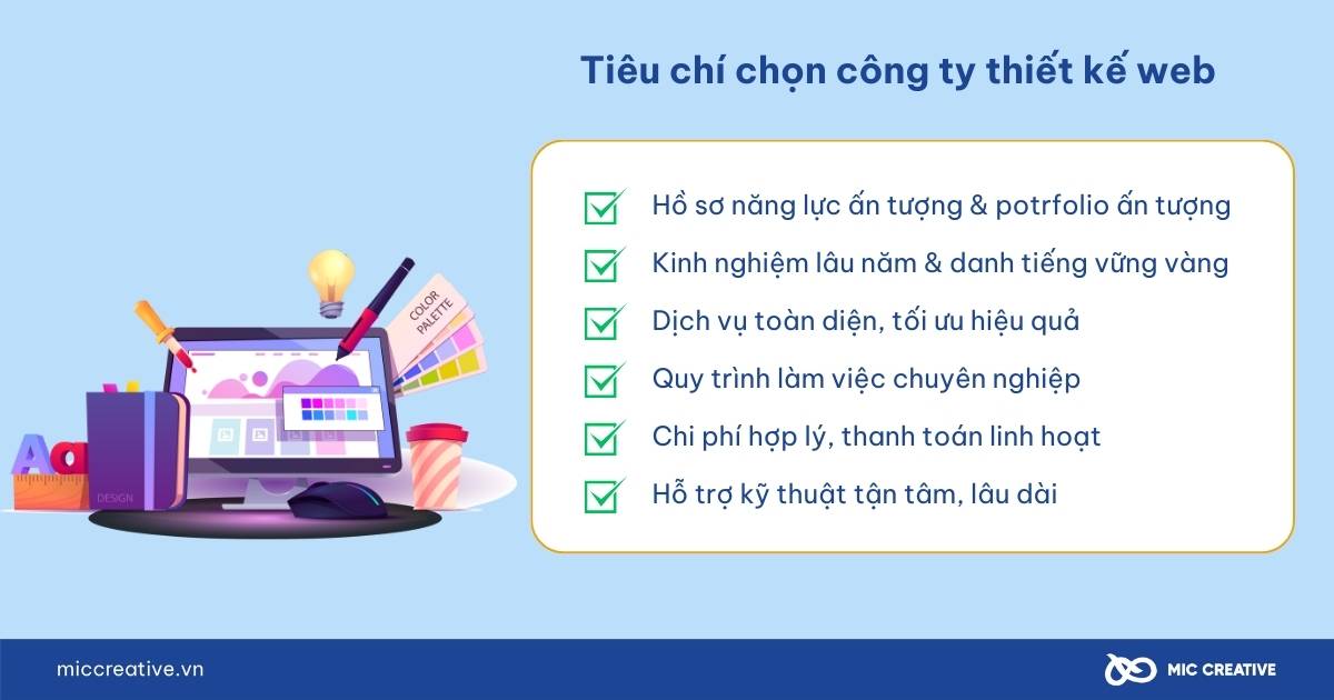 Tiêu chí để chọn công ty thiết kế web