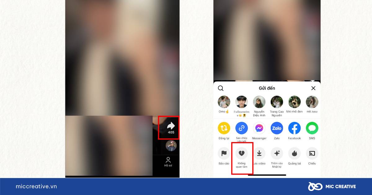 Cách dùng tính năng Không quan tâm trên TikTok