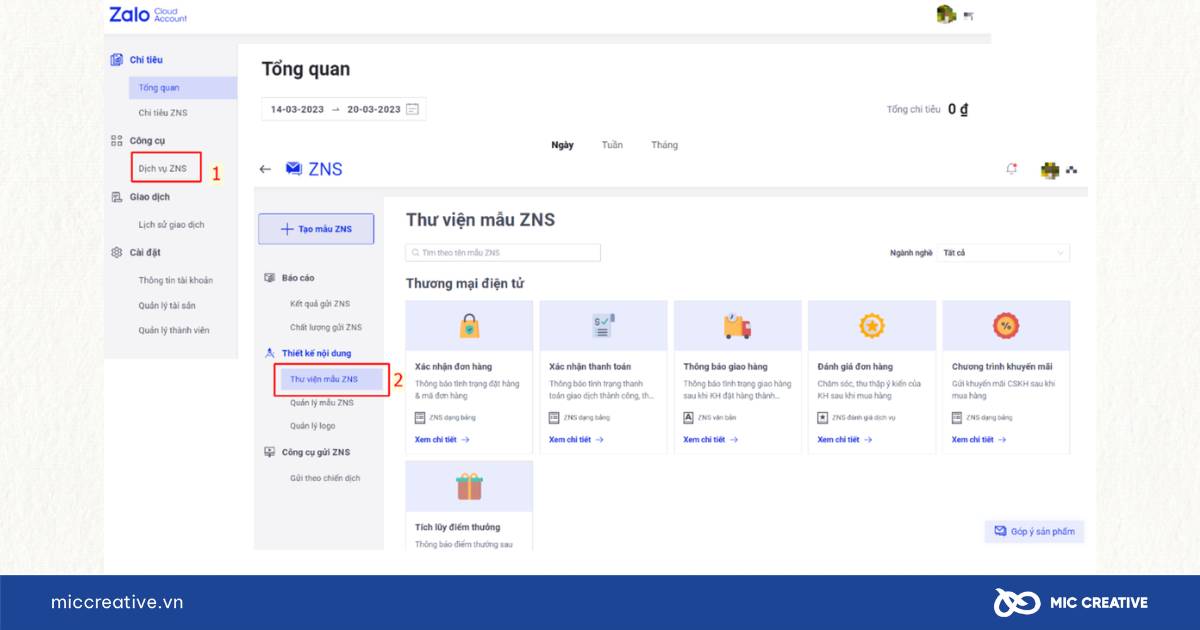 Truy cập và sử dụng thư viện mẫu ZNS