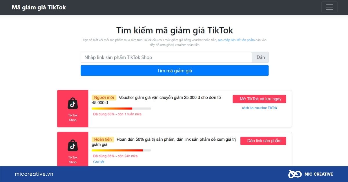 Website Mã Giảm Giá TikTok 