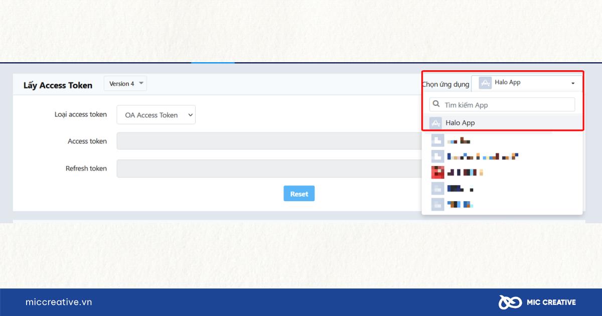 Yêu cầu mã OA Access Token