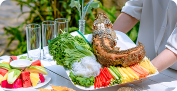 Dự án truyền thông nhà hàng Công Viên 76 Ca qua nuong dan toc kem do cuon