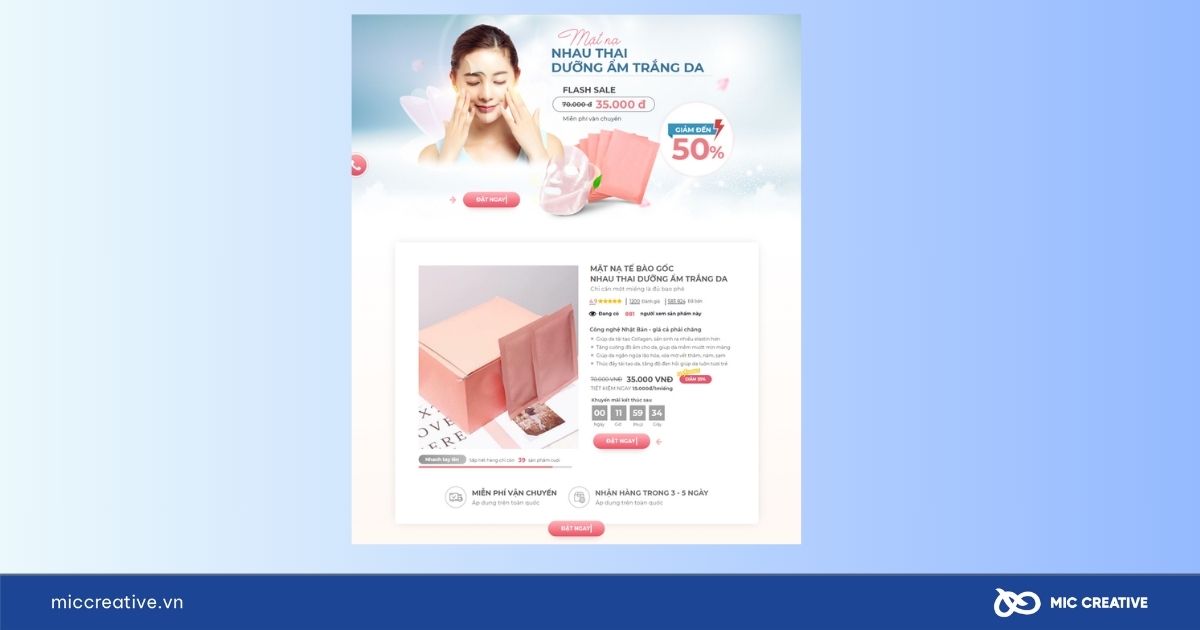 Content AIDA bài viết blog bán mặt nạ nhau thai