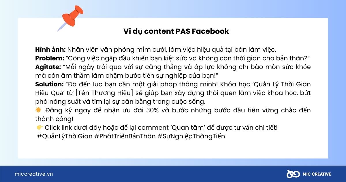 Ví dụ content PAS Facebook