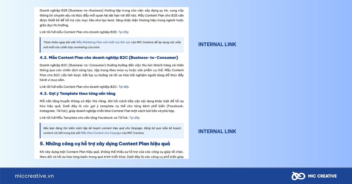 Thêm internal link
