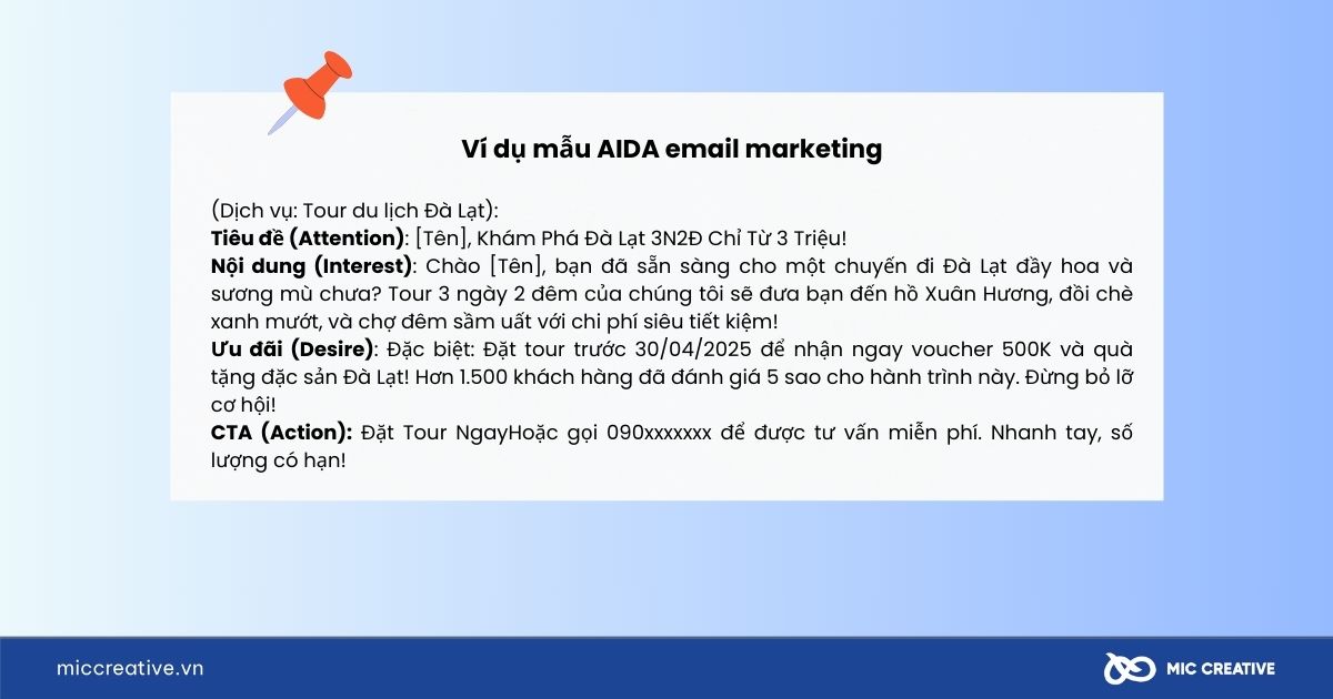 Ví dụ mẫu cho email marketing