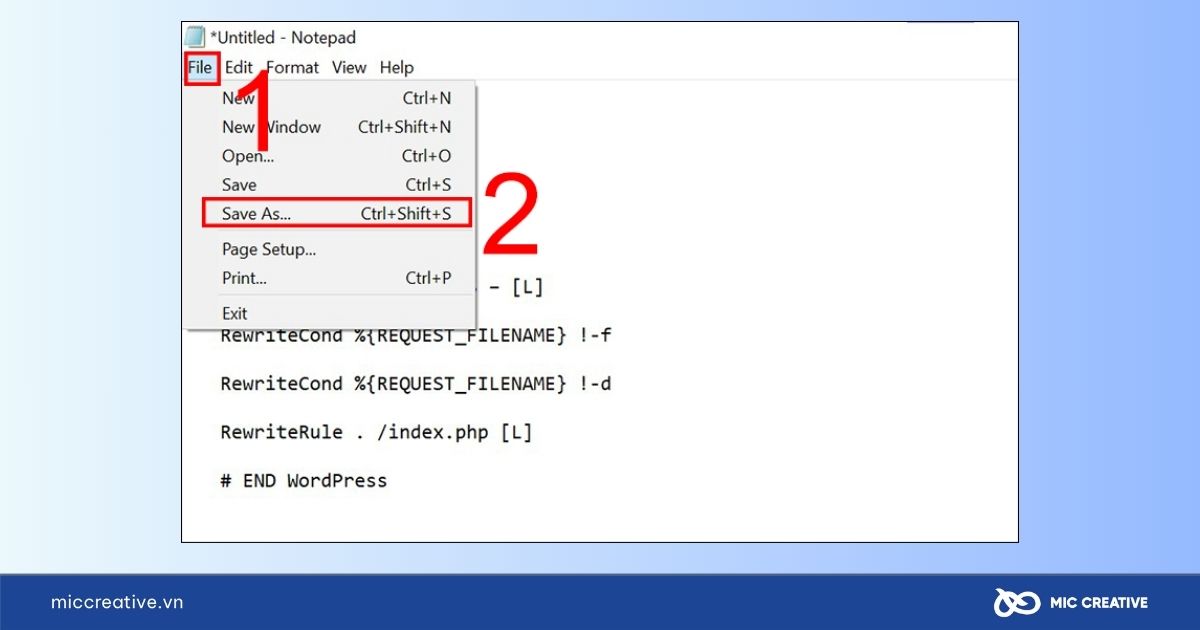 Chọn File và nhấn vào mục Save As