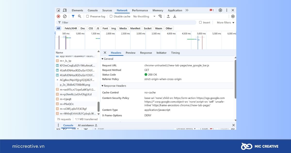 Kiểm tra thông tin phản hồi trong HTTP Header