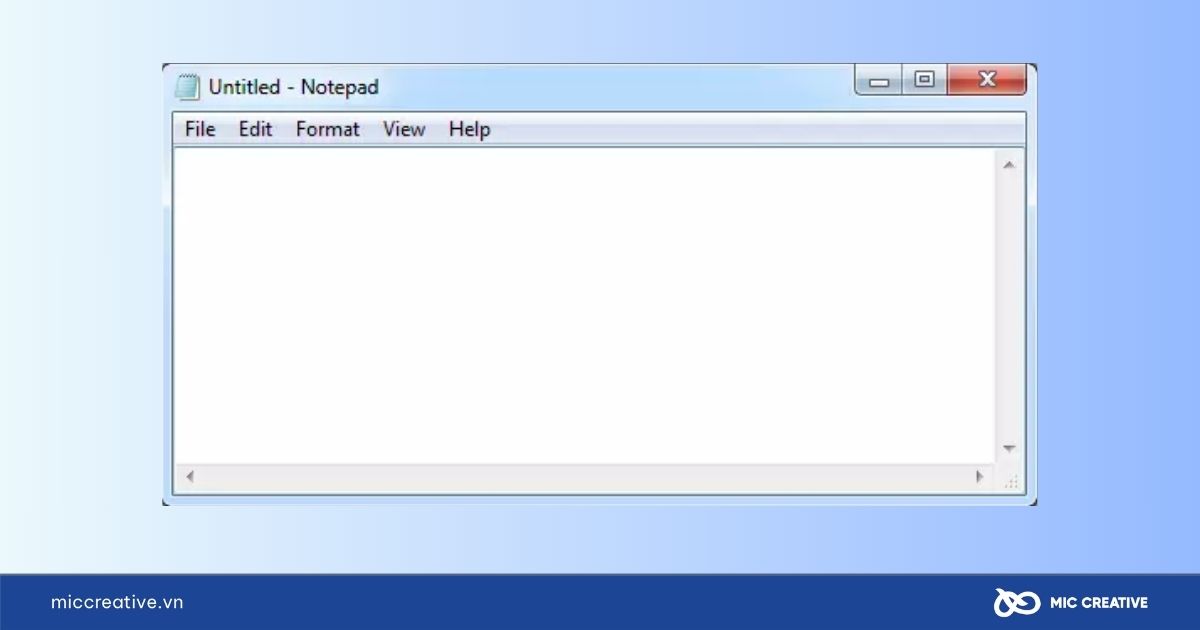 Mở trình soạn thảo thuần văn bản Notepad
