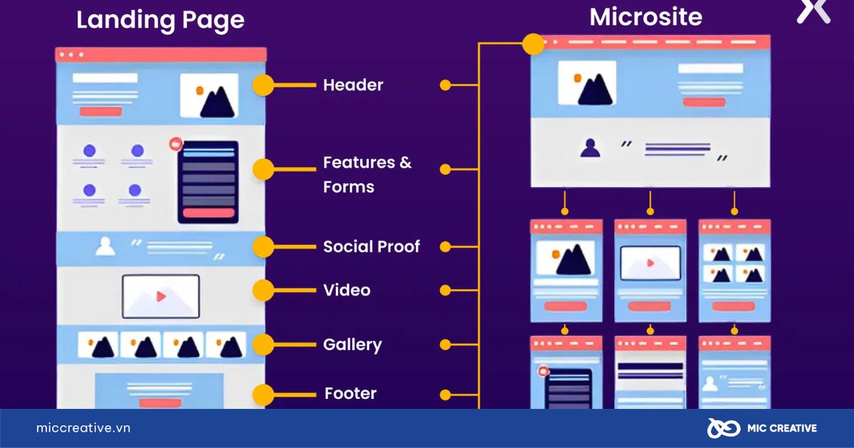 Sự khác biệt giữa microsite và landing page