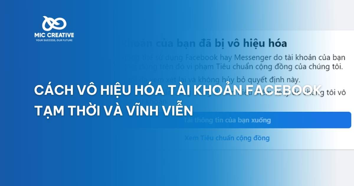vô hiệu hóa tài khoản Facebook
