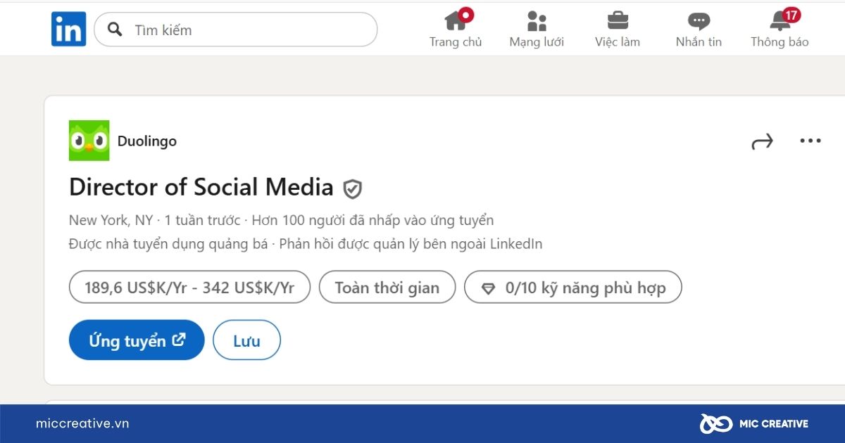 Duolingo gây bão với thông tin tuyển dụng trên Linkedln