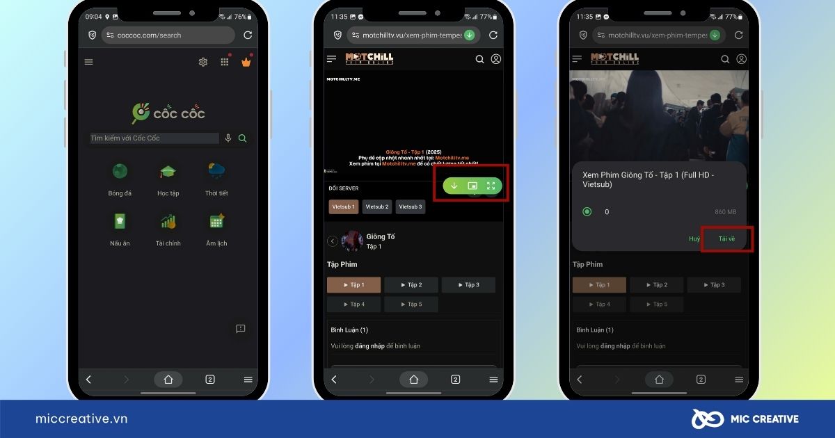 Download video trên Cốc Cốc 