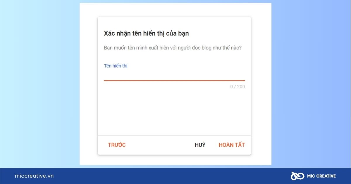 Nhập Tên hiển thị