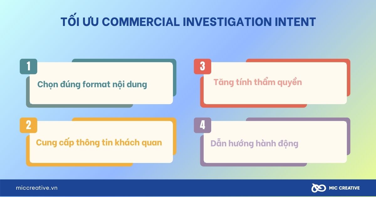 Tối ưu Commercial Investigation Intent 